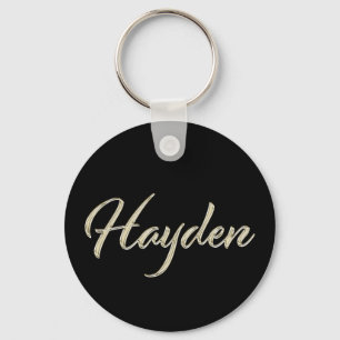 Hayden Name whitegold Button Schlüsselanhänger Key Ring