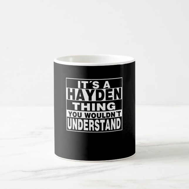 HAYDEN Surname Personalised Gift Coffee Mug (Center)
