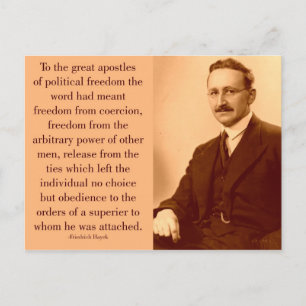 Hayek on Freedom Postcard