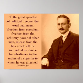 Hayek on freedom poster