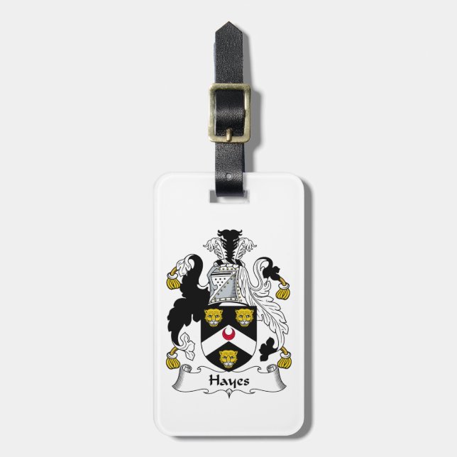 Hayes Family Crest Luggage Tag (Front Vertical)