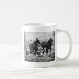 Haying Time in black and White Coffee Mug
