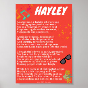"Hayley" Name Poem Poster