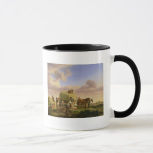 Haymakers resting in a field mug