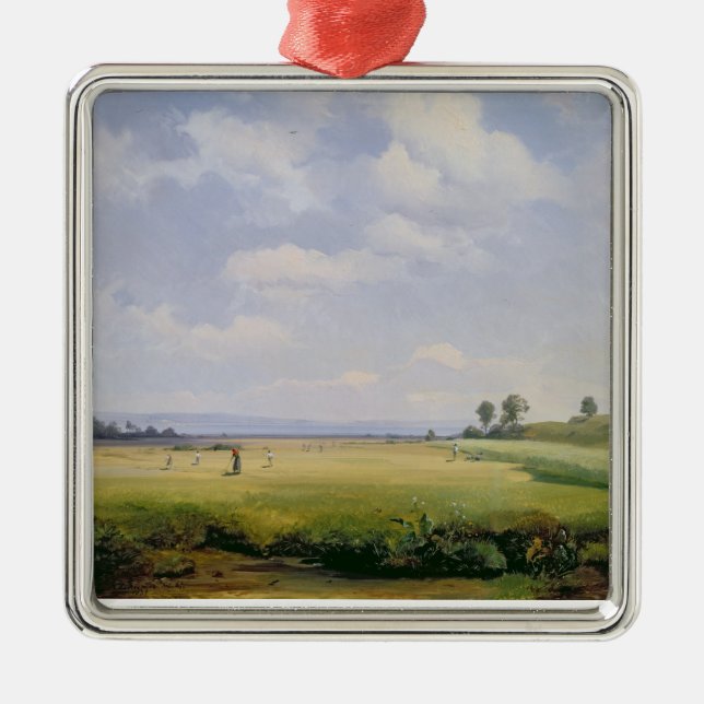 Haymaking, 1838 (oil on canvas) metal tree decoration (Front)