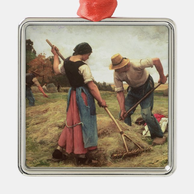 Haymaking, 1880 metal tree decoration (Front)