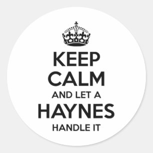 Haynes Funny Surname Family Tree Birthday Reunion  Classic Round Sticker