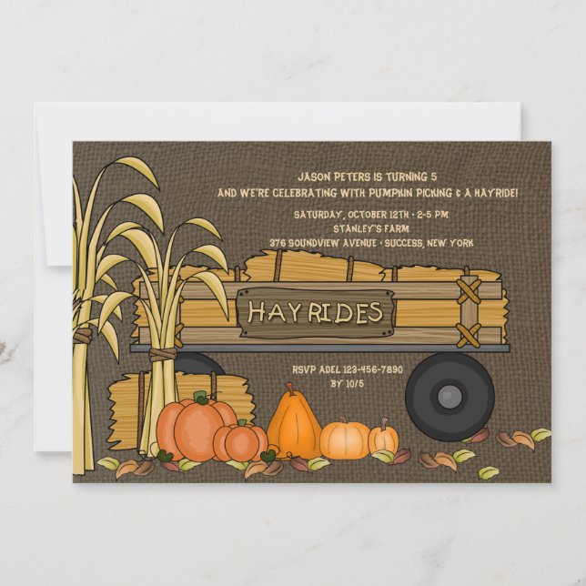 Hayrides for Sale Invitation (Front)