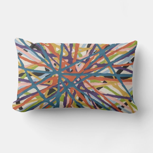 Haystack in White Outdoor Lumbar Throw Pillow (Front)