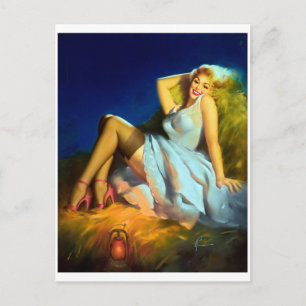 Haystack Pin Up Postcard