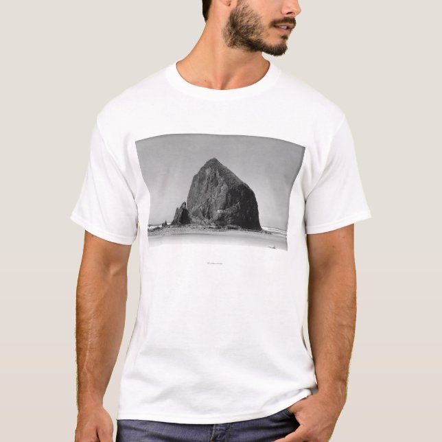Haystack Rock at Cannon Beach, Oregon Photograph T-Shirt (Front)
