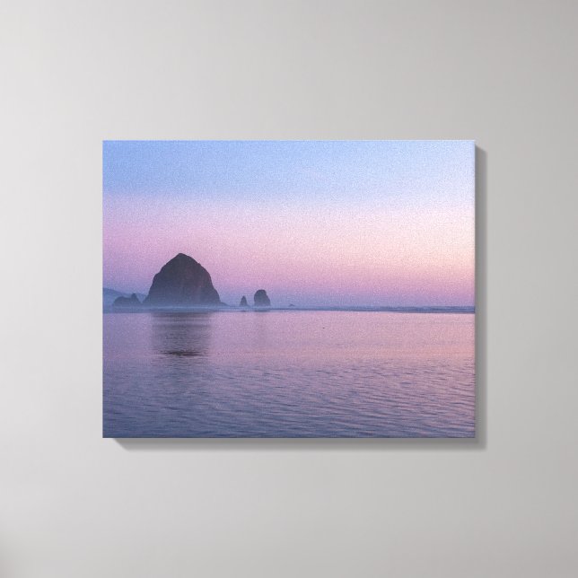 Haystack Rock at Sunset Canvas Print (Front)