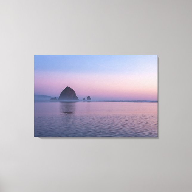 Haystack Rock at Sunset Canvas Print (Front)
