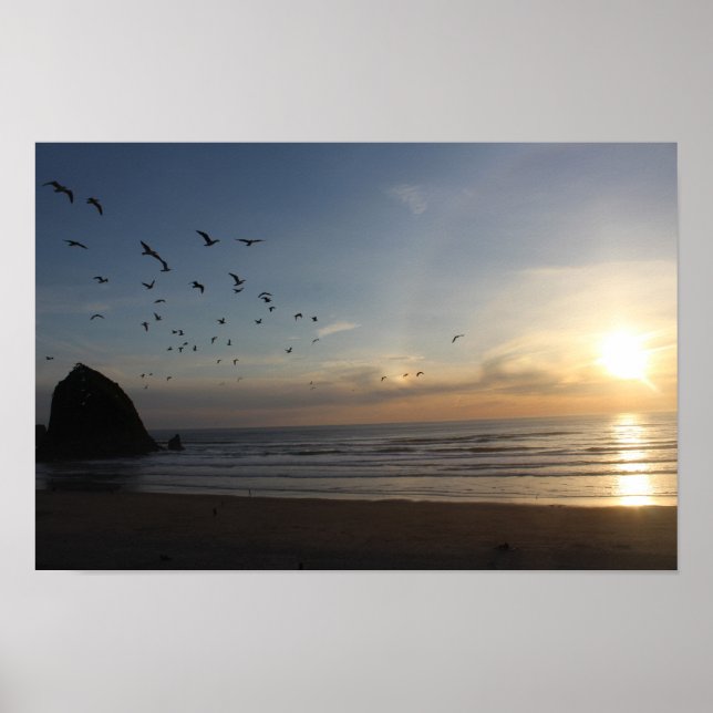 Haystack Rock, Cannon Beach Oregon Poster (Front)