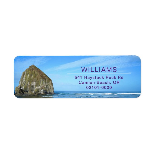 Haystack Rock Cannon Beach Return Address Label (Front)
