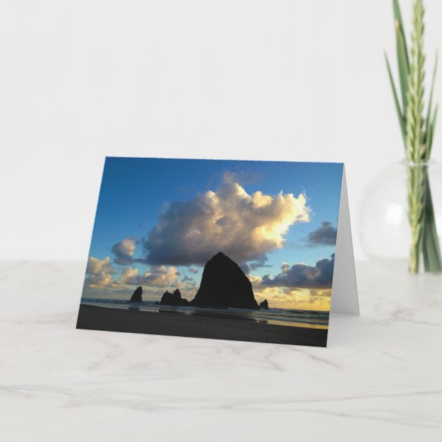 Haystack Rock Greeting Card (Front)