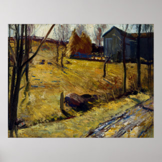 Haystacks and Barn by George Bellows (1909) Poster