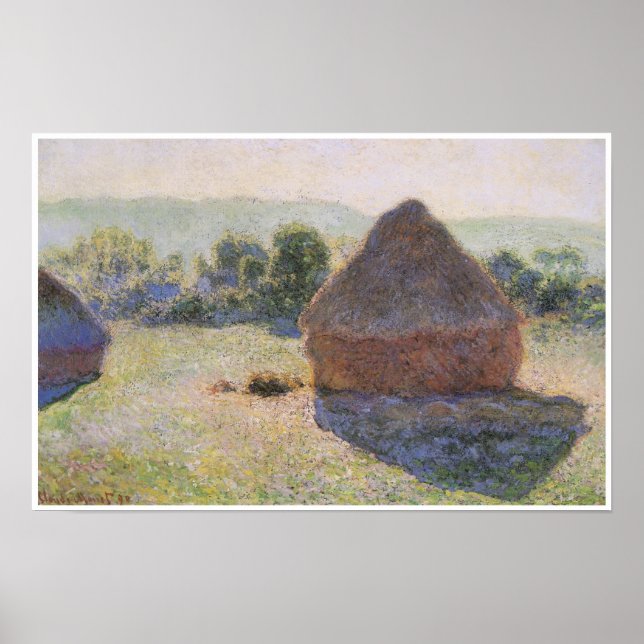 Haystacks at Noon, 1890 Poster (Front)