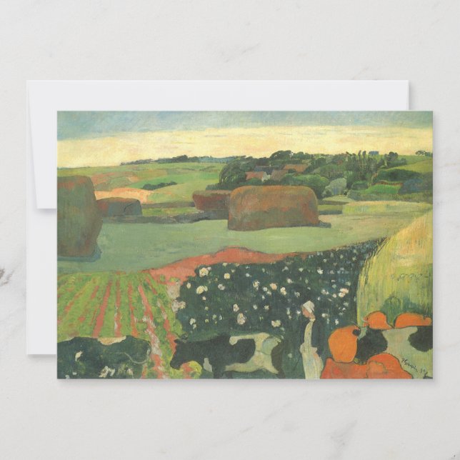 Haystacks in Brittany by Paul Gauguin, Vintage Art (Front)