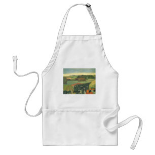 Haystacks in Brittany by Paul Gauguin, Vintage Art Standard Apron