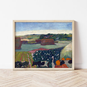 Haystacks in Brittany   Paul Gauguin Poster