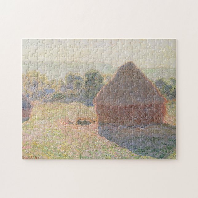 Haystacks Midday Monet Fine Art Jigsaw Puzzle (Horizontal)