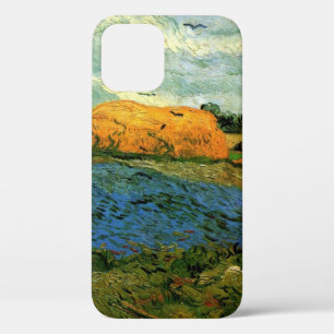 Haystacks Under a Rainy Sky by Vincent van Gogh iPhone 12 Case