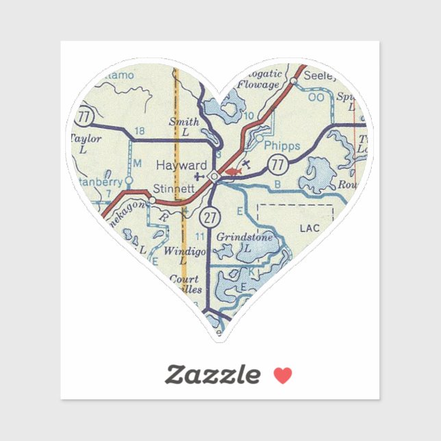 Hayward WI Vintage Map (Sheet)