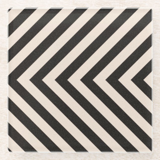 Hazard Stripes Glass Coaster (Front)