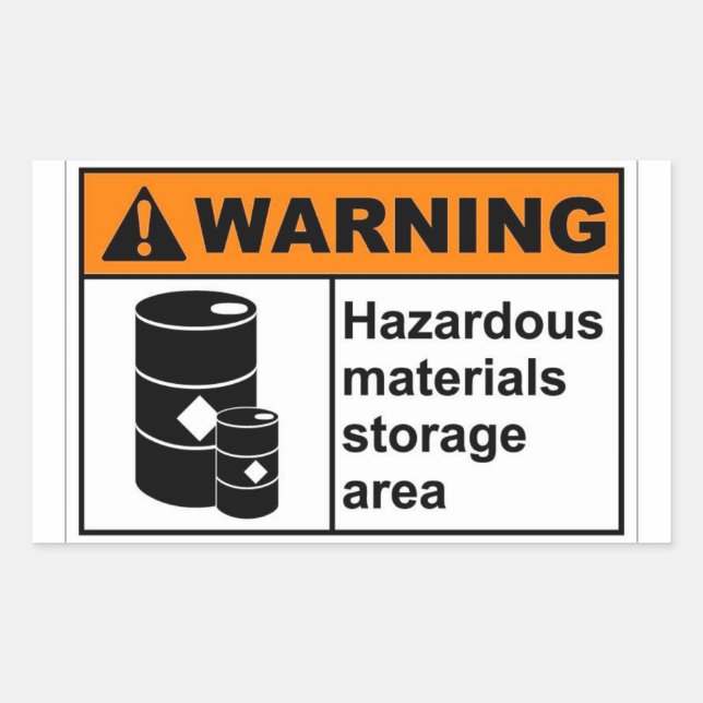 Hazardous Materials Storage Area Rectangular Sticker (Front)