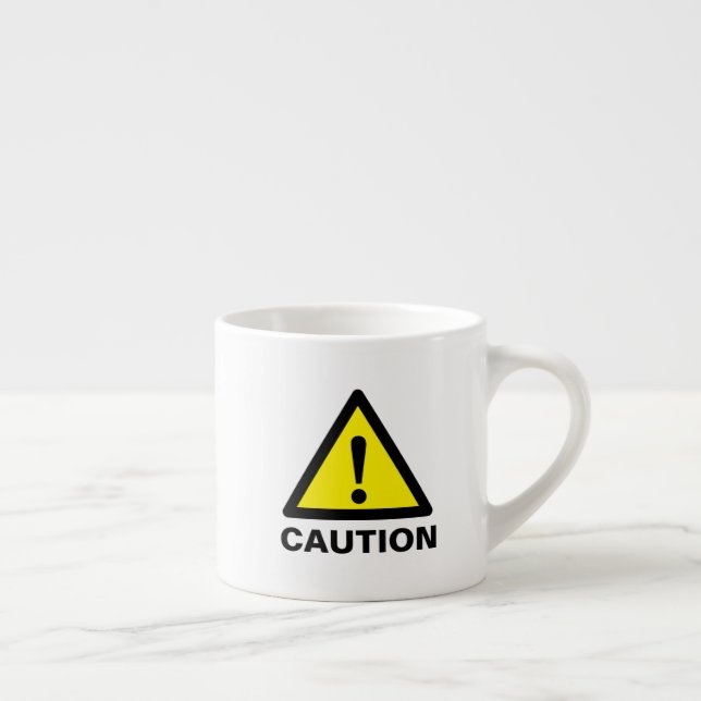 Hazardous warning yellow caution sign for toxic espresso cup (Right)