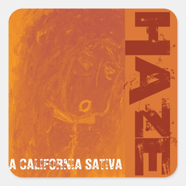 HAZE CALIFORNIA SATIVA SQUARE STICKER (Front)