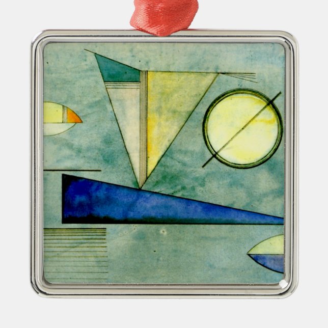 Haze, popular Kandinsky abstract artwork, Metal Tree Decoration (Front)