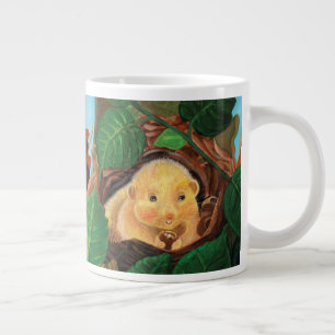 Hazel dormouse eating hazelnut   large coffee mug