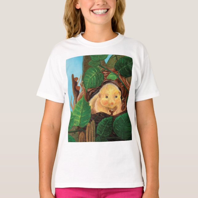 Hazel dormouse eating hazelnut   T-Shirt (Front)