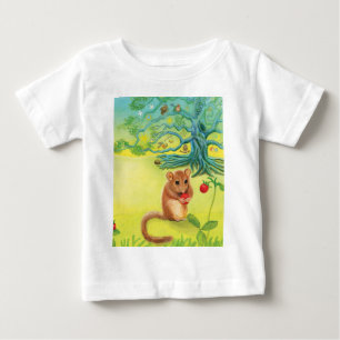 Hazel Dormouse Eating Wild Strawberry Baby T-Shirt