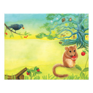 Hazel Dormouse Eating Wild Strawberry Photo Print