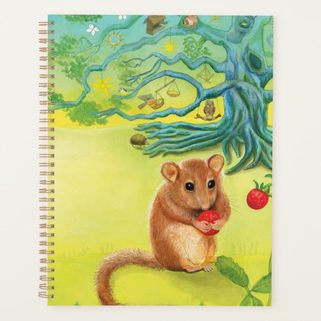 Hazel Dormouse Eating Wild Strawberry   Planner (Front)