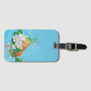 Hazel Dormouse on a blooming branch Luggage Tag