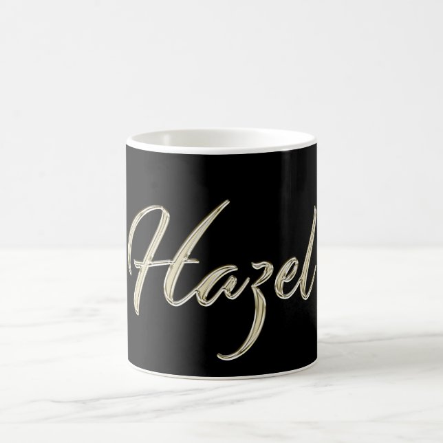 Hazel white gold Handwriting Mug Coffee Cup (Center)