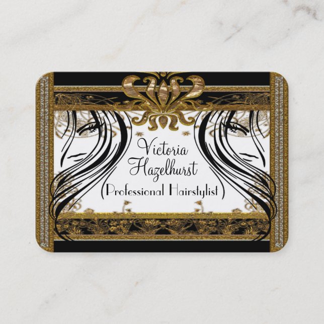 Hazelhurst Hairstylist Elegant Salon Professional Business Card (Front)