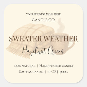Hazelnut Cream Cozy Neutral Soy Candle Label
