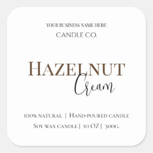 Hazelnut Cream Cozy Neutral Soy Candle Label