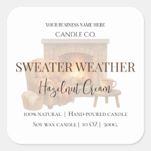 Hazelnut Cream Cozy Neutral Soy Candle Label