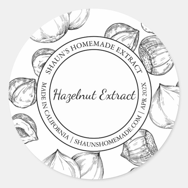 Hazelnut Extract Sketch Modern label (Front)
