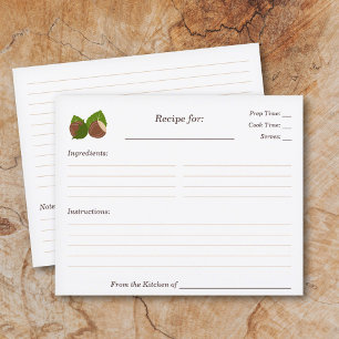 Hazelnuts Bridal Shower Recipe Card