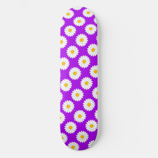 Hazy Daisy Flower Pattern Purple Skateboard