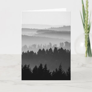 Hazy Forest Hills Black and White Landscape Photo Card