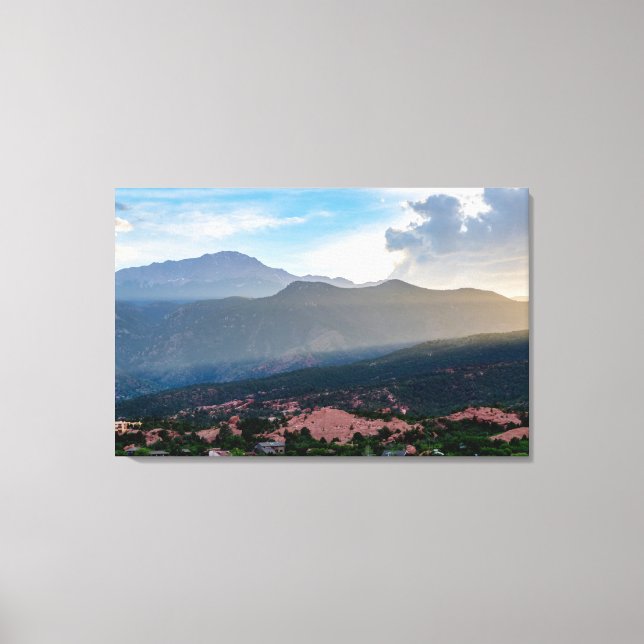 Hazy Pikes Peak Sunset Canvas Print (Front)