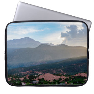 Hazy Pikes Peak Sunset Laptop Sleeve Case